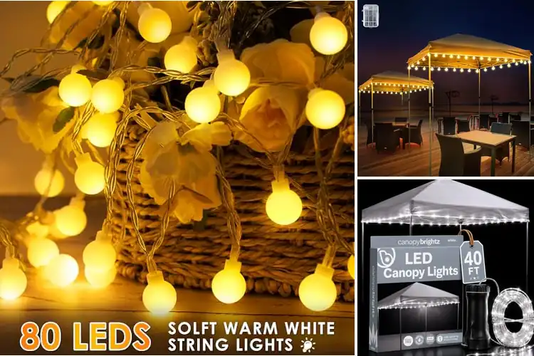 Detailed view of Best 10 x 10 Canopy Tent Lights: Up to 24-Hour Glow