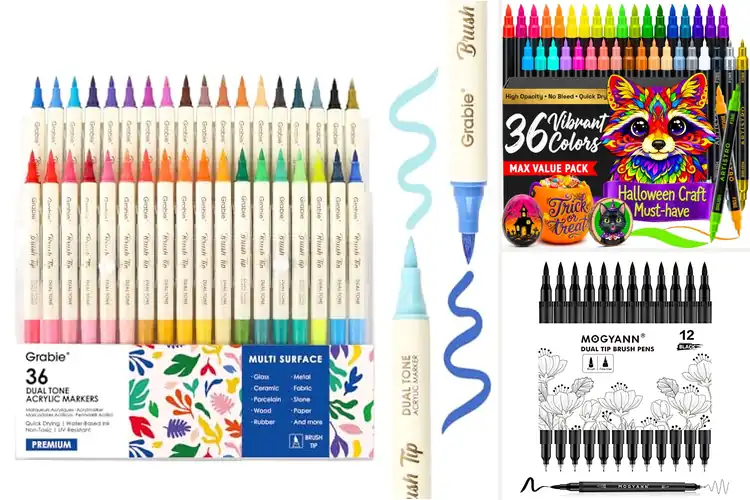 Detailed view of Best Brush Tip Markers for Drawing