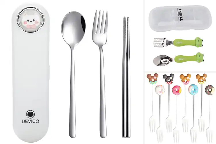 Detailed view of Best Cartoon-Shaped Cutlery: Fun & Practical Dining Sets