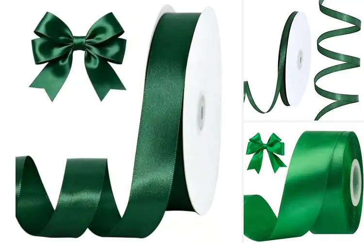 Detailed view of Best Green Satin Craft Ribbons