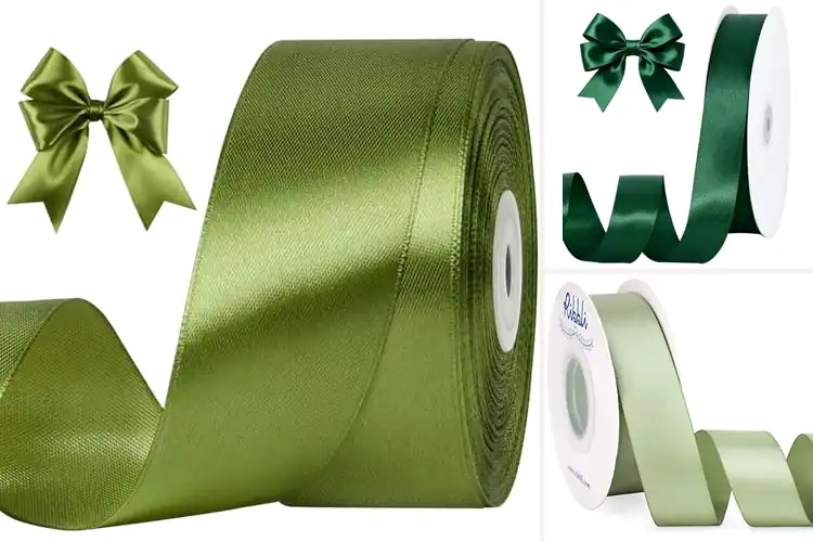 Detailed view of Best Green Wedding Satin Ribbons