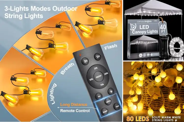 Detailed view of Best LED Canopy String Lights: Brighten Any Event with Style