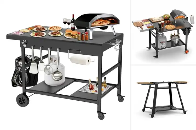 Detailed view of Best Pizza Oven Stands With Gas Tank Storage