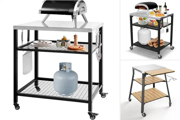 Detailed view of Best Pizza Oven Stands With Locking Wheels