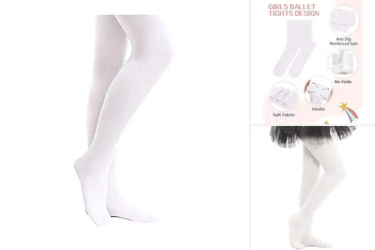 Detailed view of Best White Ballet Tights For Kids Stay Cute & Comfortable